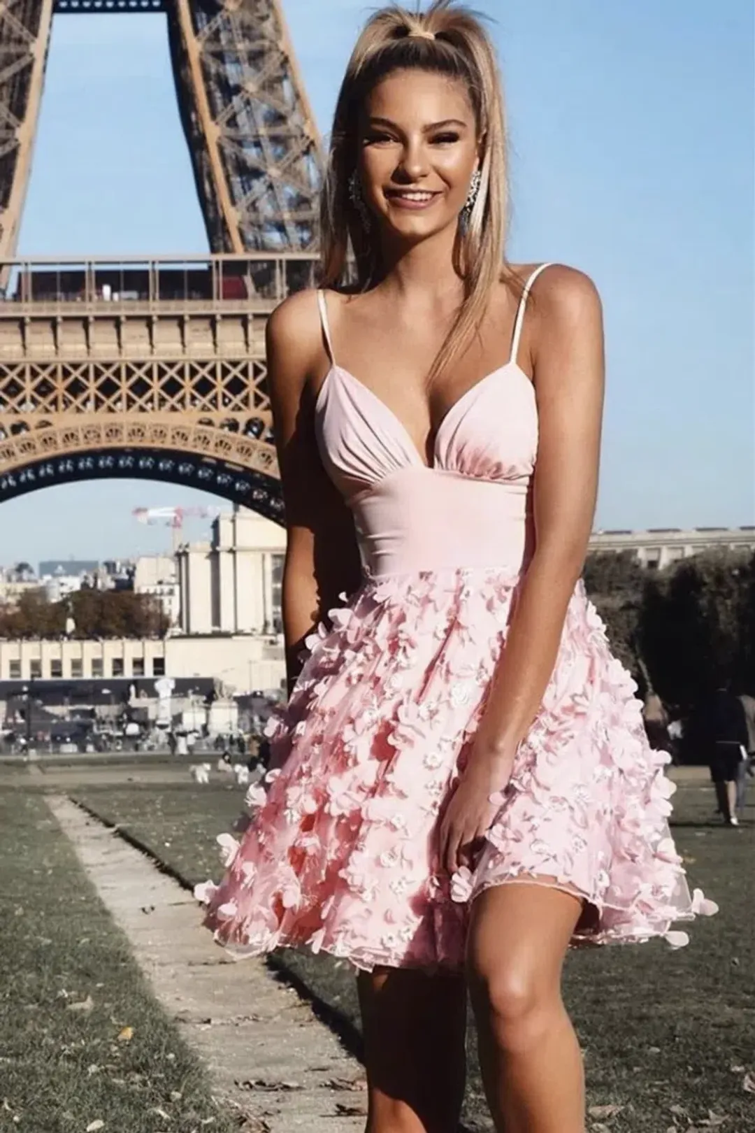 Studio Minc Spring Mini Dress Pink Size 0/ AU 8 for rent on The Volte - main image