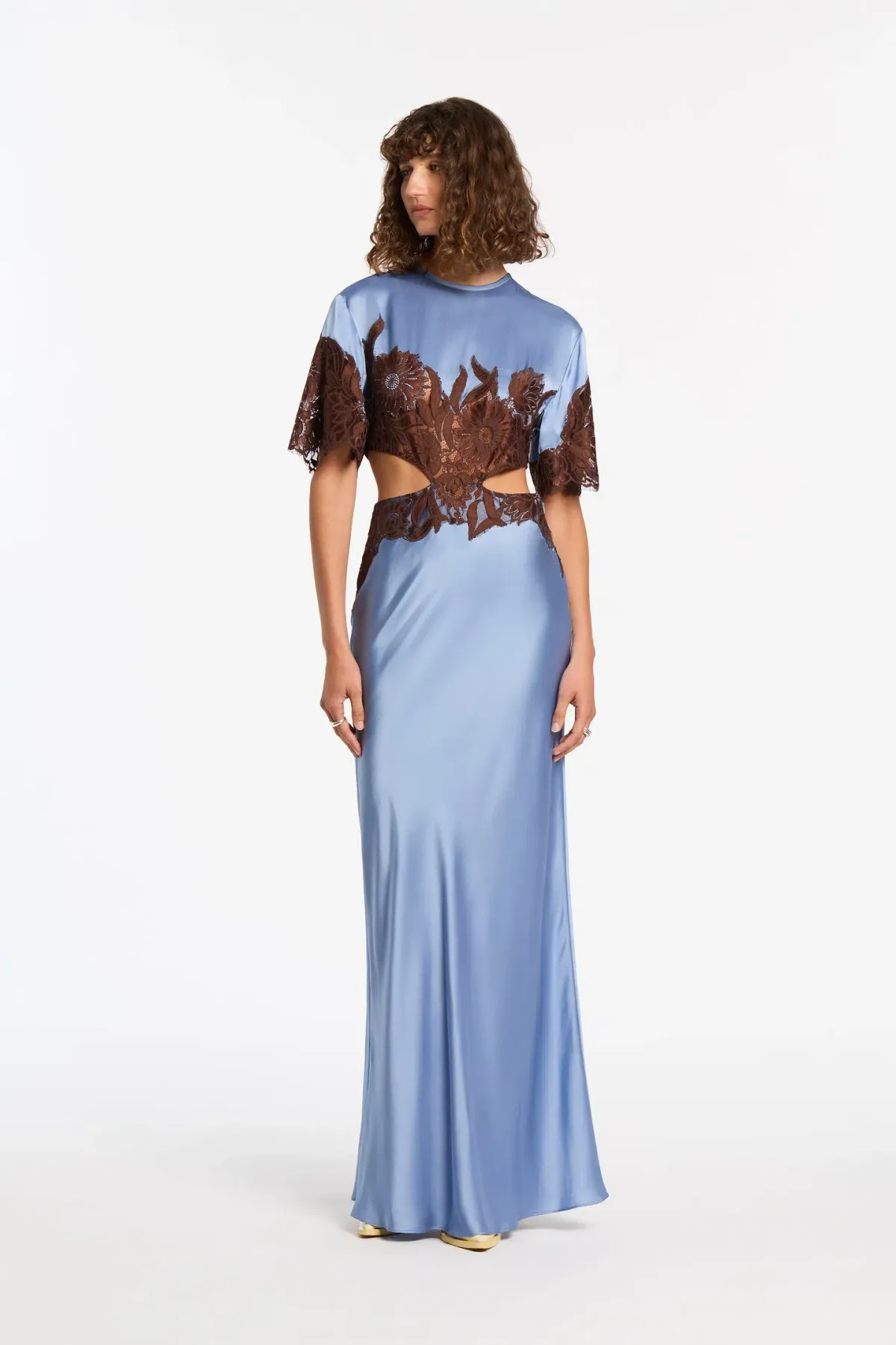 Sir the Label Danseurs Lace Cut Out Gown Blue Size 1/AU 10 for rent on The Volte - main image