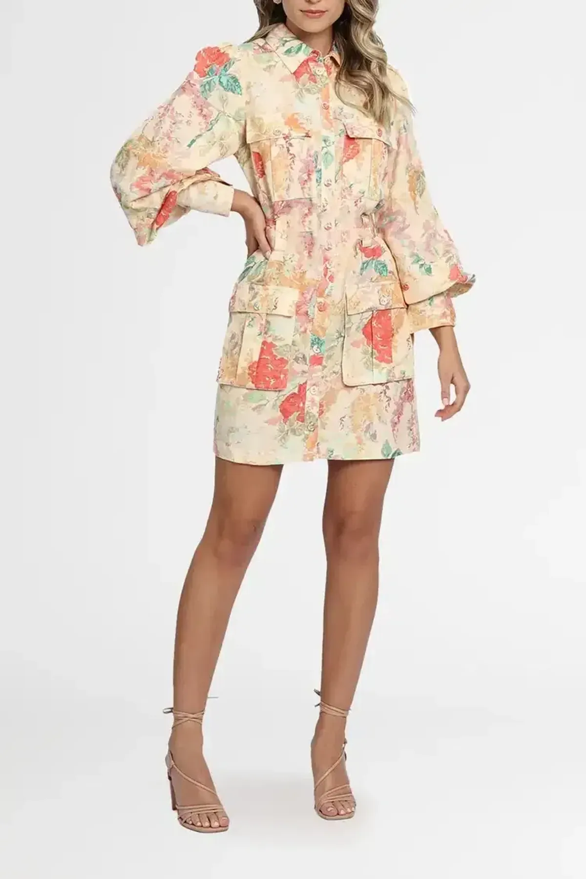 Significant Other Odessa Dress Picnic Peonies Multi Print Size 8 for rent on The Volte - main image