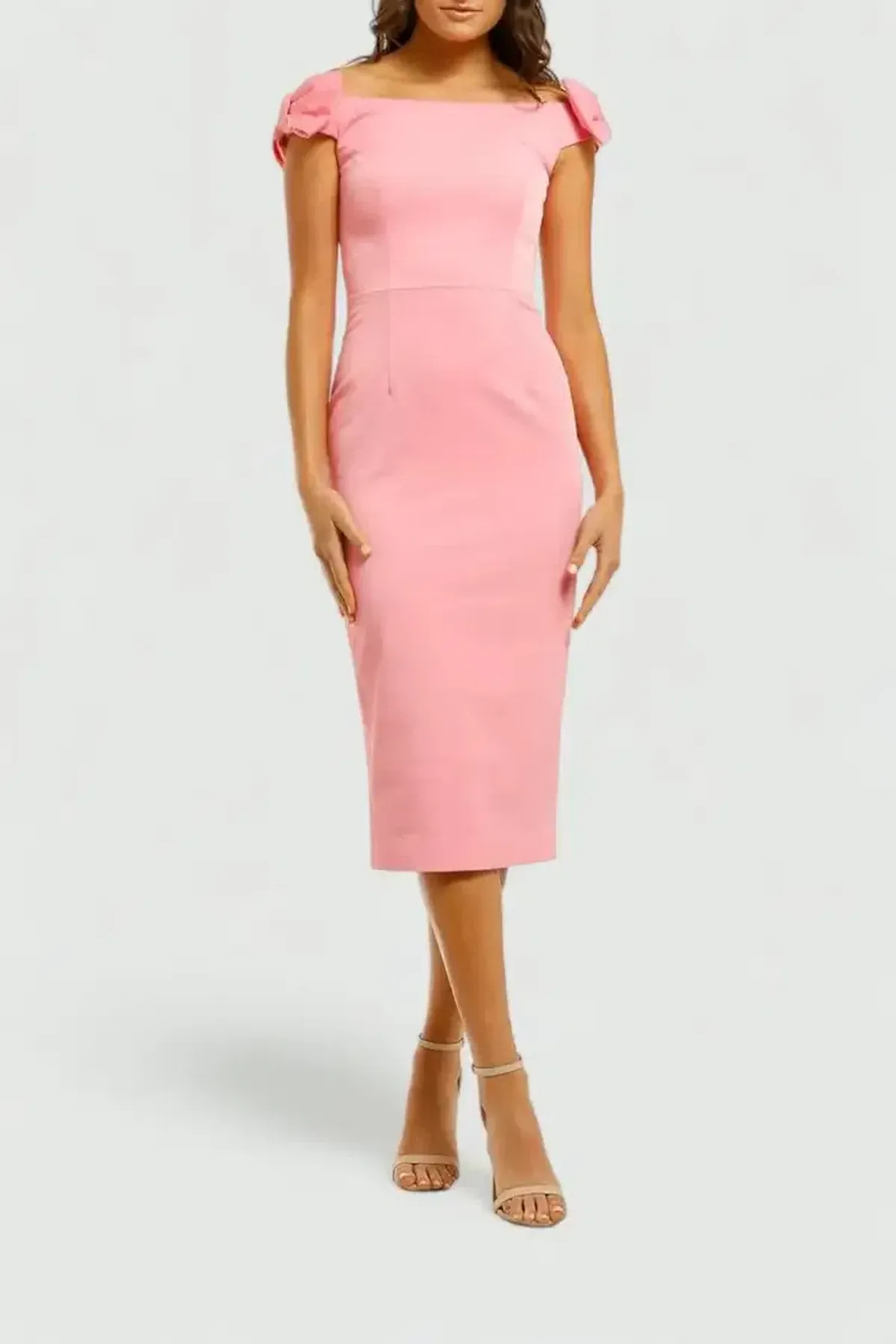 Rebecca Vallance Winslow Midi Dress Pink Size 8 for rent on The Volte - main image