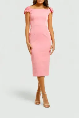 Rebecca Vallance Winslow Midi Dress Pink Size 8 for rent on The Volte - image 1