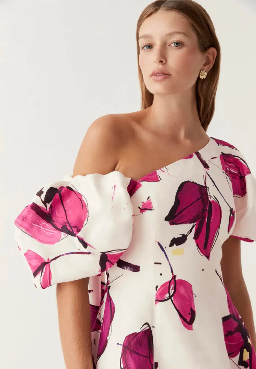 Aje Arista Tulip Sleeve Midi Dress Floral Size 16 for rent on The Volte - main image
