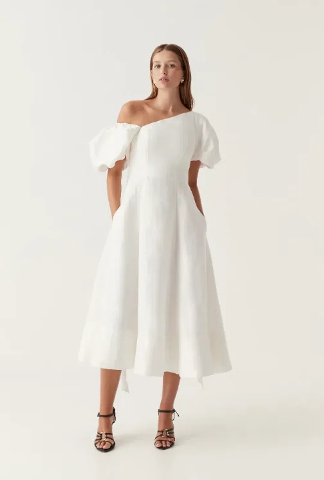 Aje Arista Tulip Sleeve Midi Dress Floral Size AU 14 for rent on The Volte - main image
