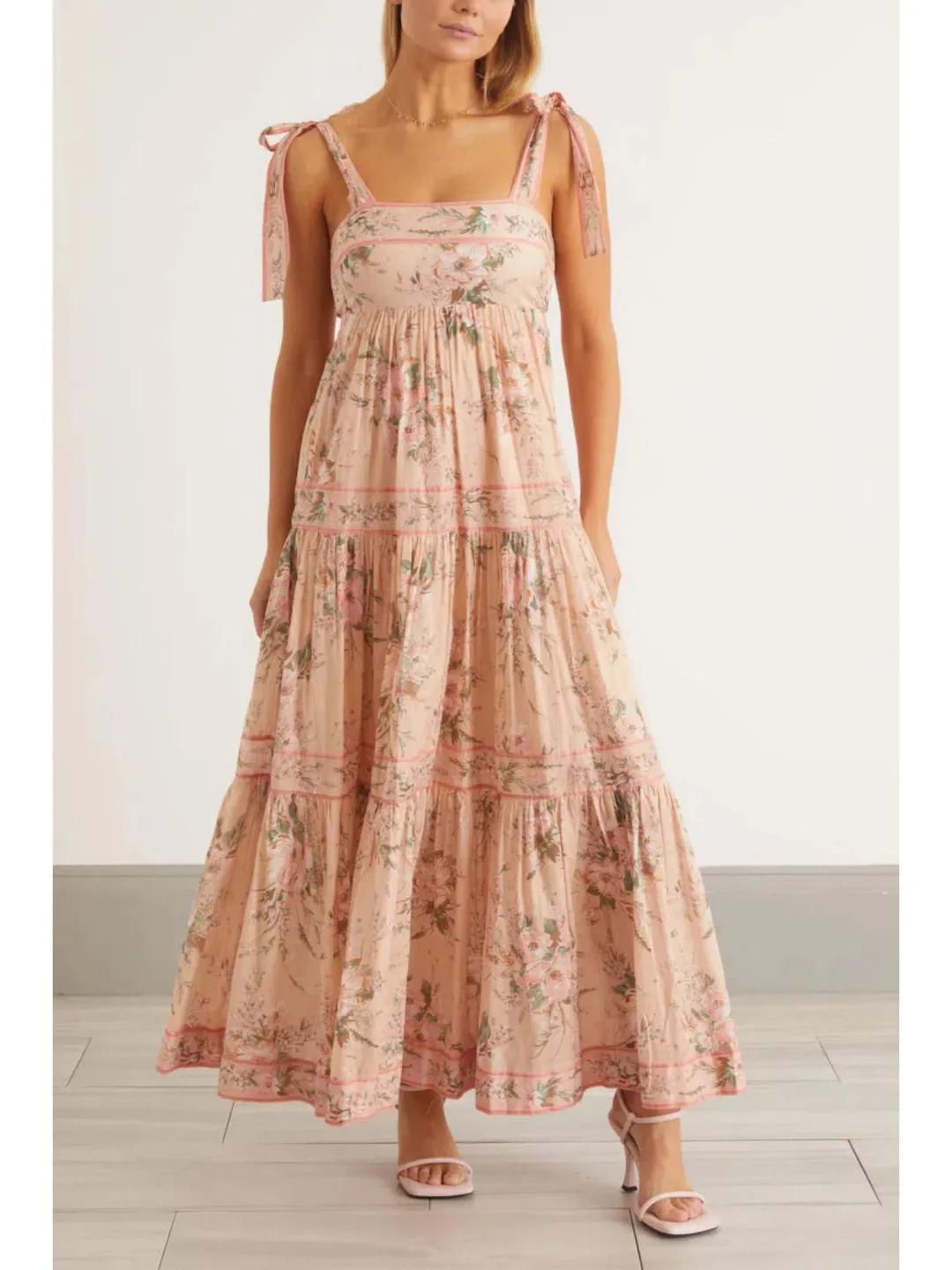  Zimmermann Moonshine Tie Shoulder Maxi Dress Floral Size 3 / AU 14 for rent on The Volte - main image
