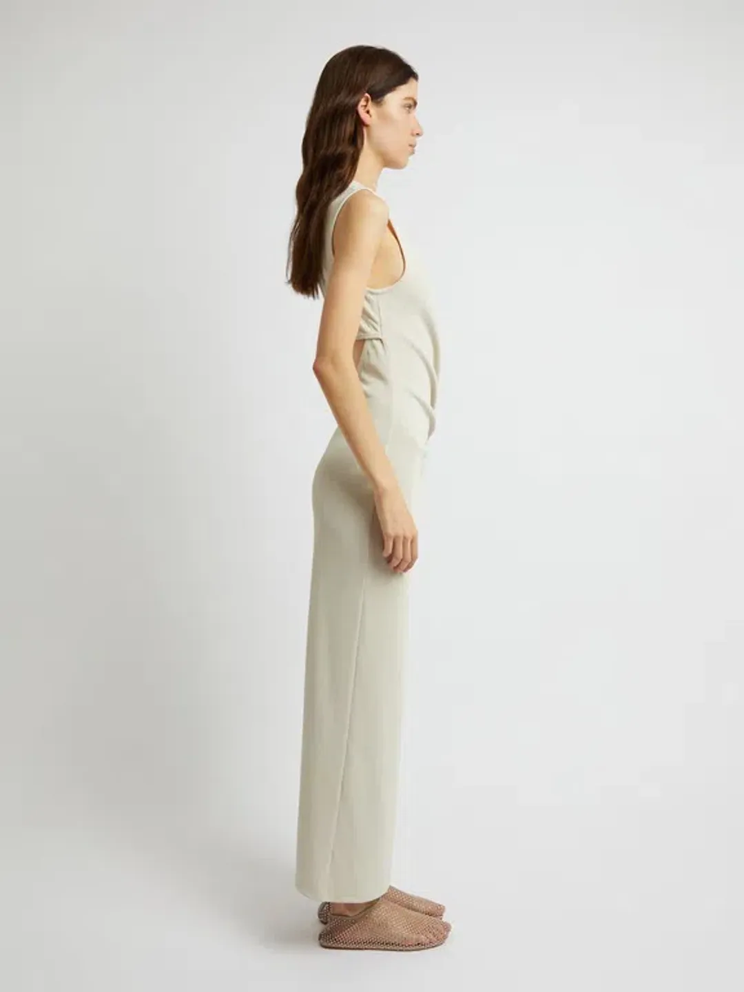 Christopher Esber Float Buckle Tank Dress Cream Size 6 for rent on The Volte - main image