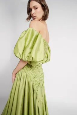 Aje Siren Cropped Top and Midi Skirt Set Green Size 4 for rent on The Volte - image 4