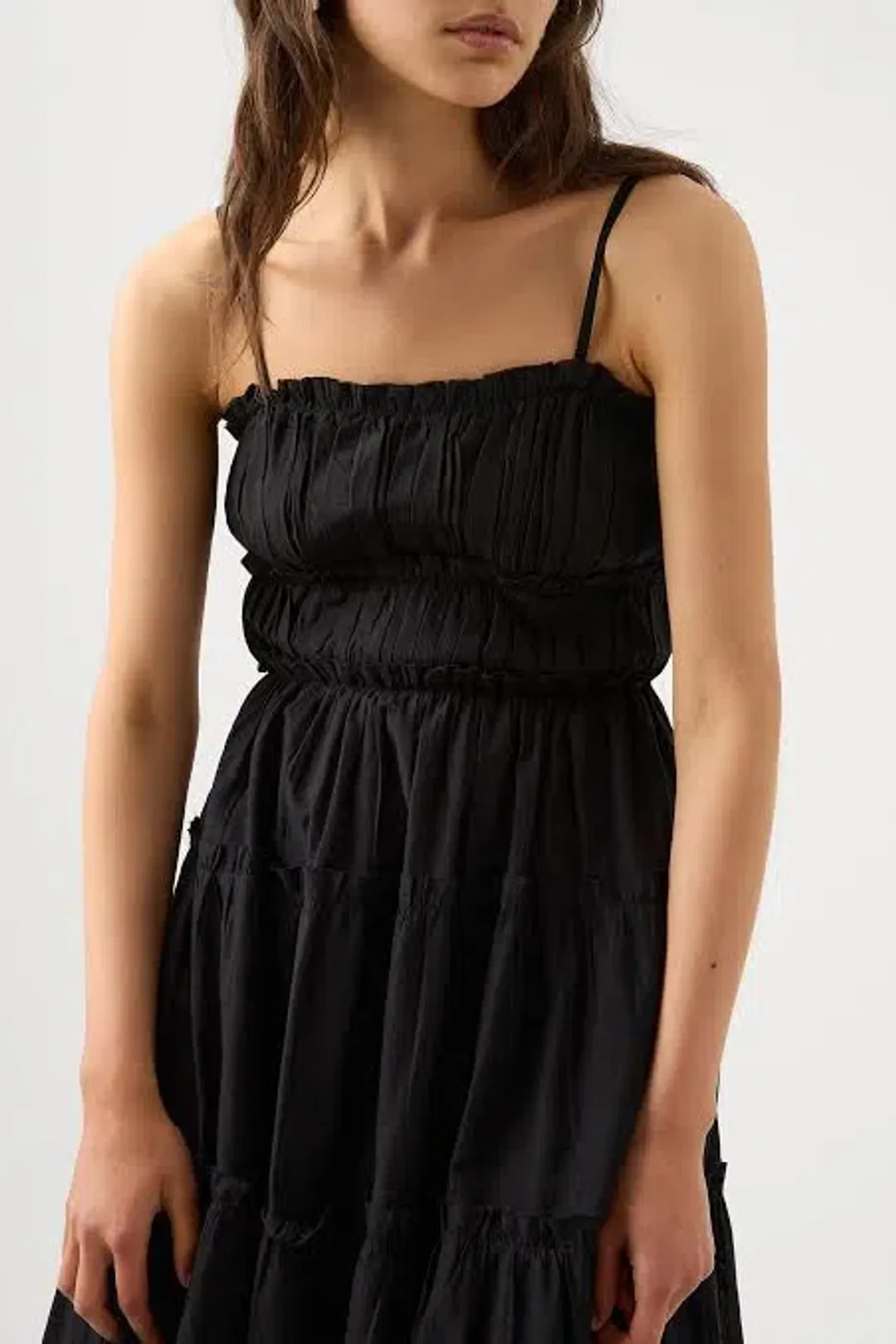 Aje Luna Tiered Maxi Dress Black Size 6 for rent on The Volte - main image