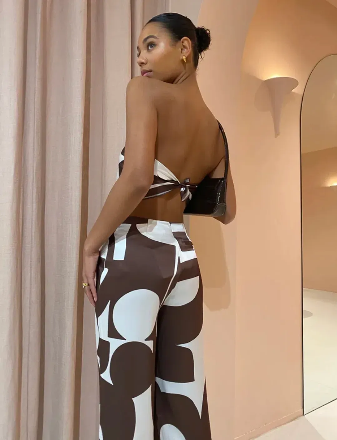 Sir the Label Julien Scarf and Pants Set In Abstract Chocolate Size 1 / AU 8 for rent on The Volte - main image