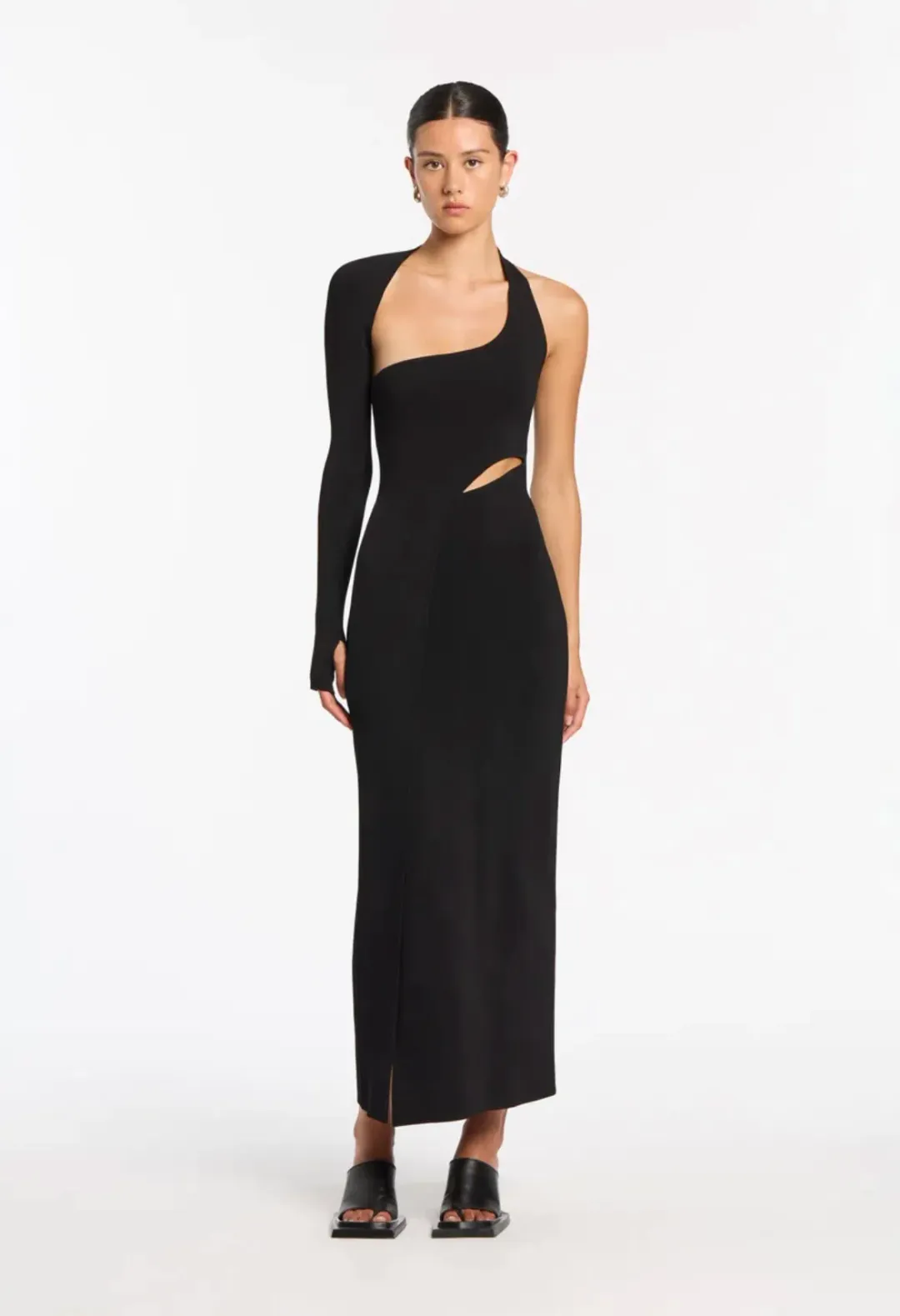 Sir the Label Manifesto Sleeve Midi Dress Black Size 10 for rent on The Volte - main image