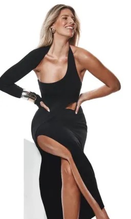 Sir the Label Manifesto Sleeve Midi Dress Black Size 10 for rent on The Volte - image 7
