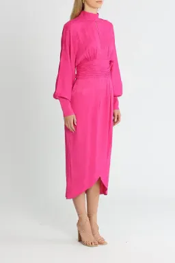 Rebecca Vallance Theresa Midi Dress Fuschia Pink Size 8 for rent on The Volte - image 2