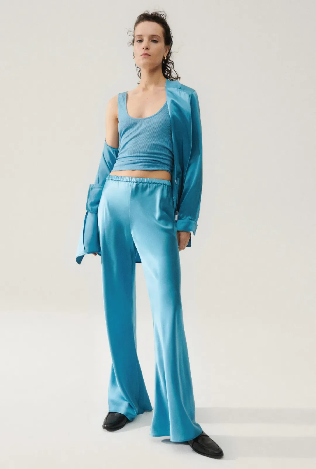 Silk Laundry Bias Cut Pants Lake Blue Size AU 8 for rent on The Volte - main image