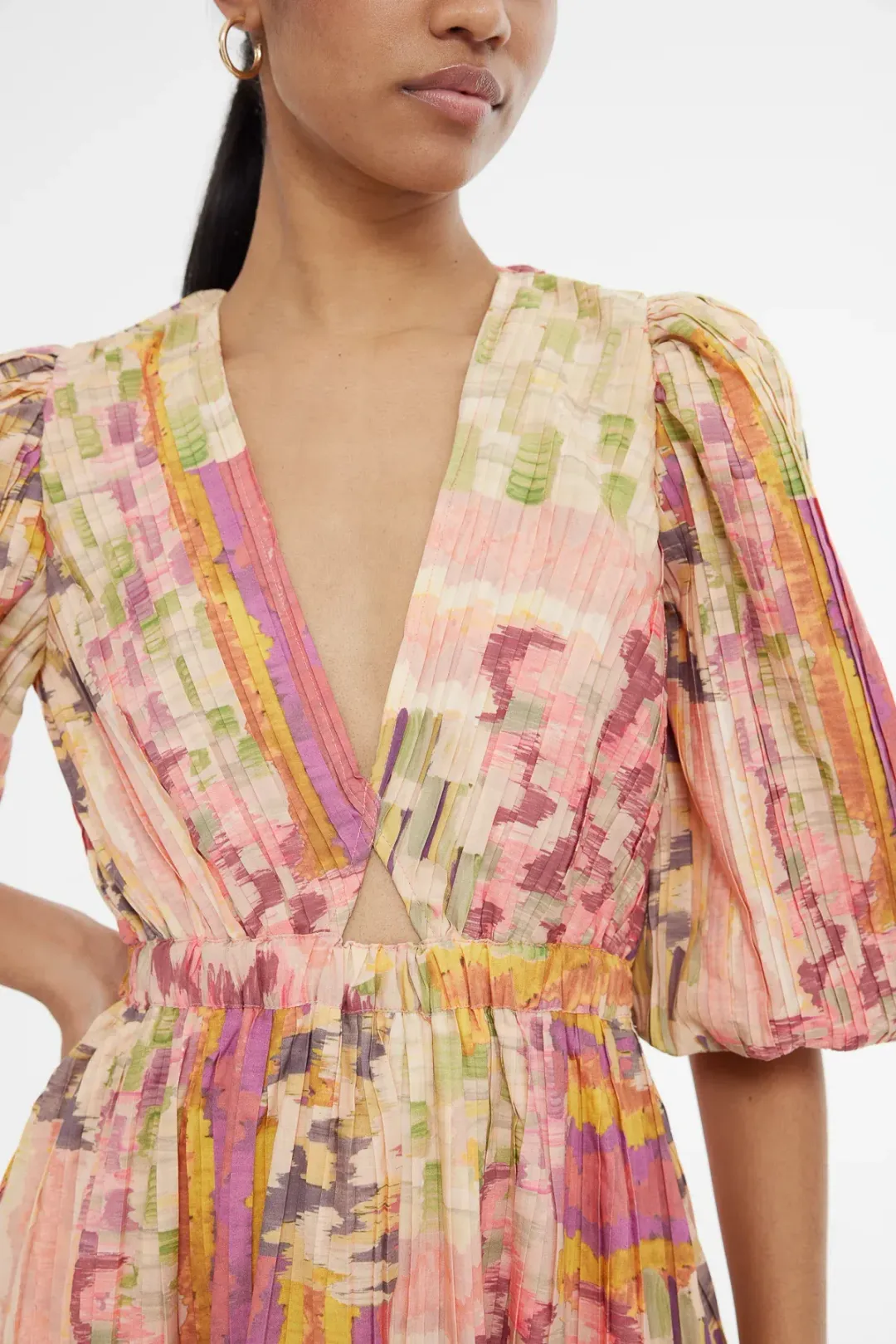 Kinney Electra Dress in Painterly Patchwork Multi Size XS/AU 8 for rent on The Volte - main image