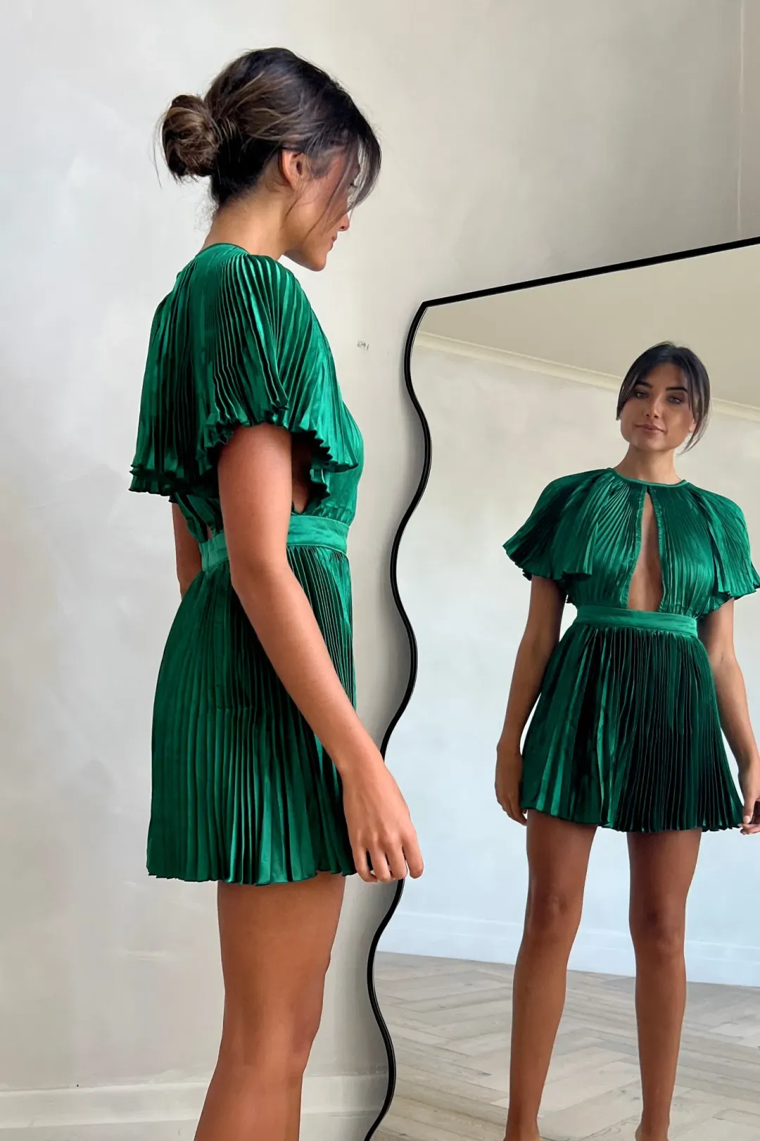 L'idee Theatre Mini Dress in Green Size 8 for rent on The Volte - main image