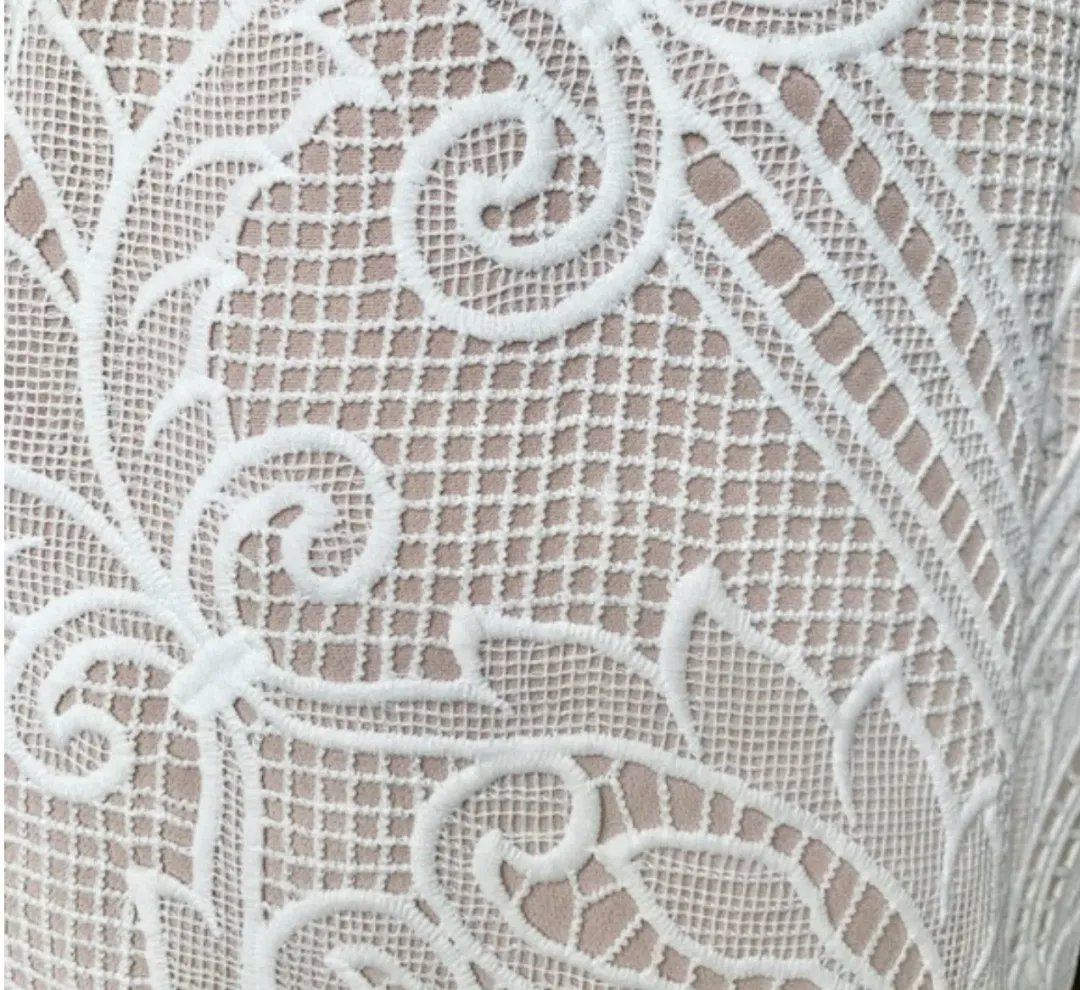 Sheike Lunar Lace Maxi Dress Ivory Size 12 for rent on The Volte - main image
