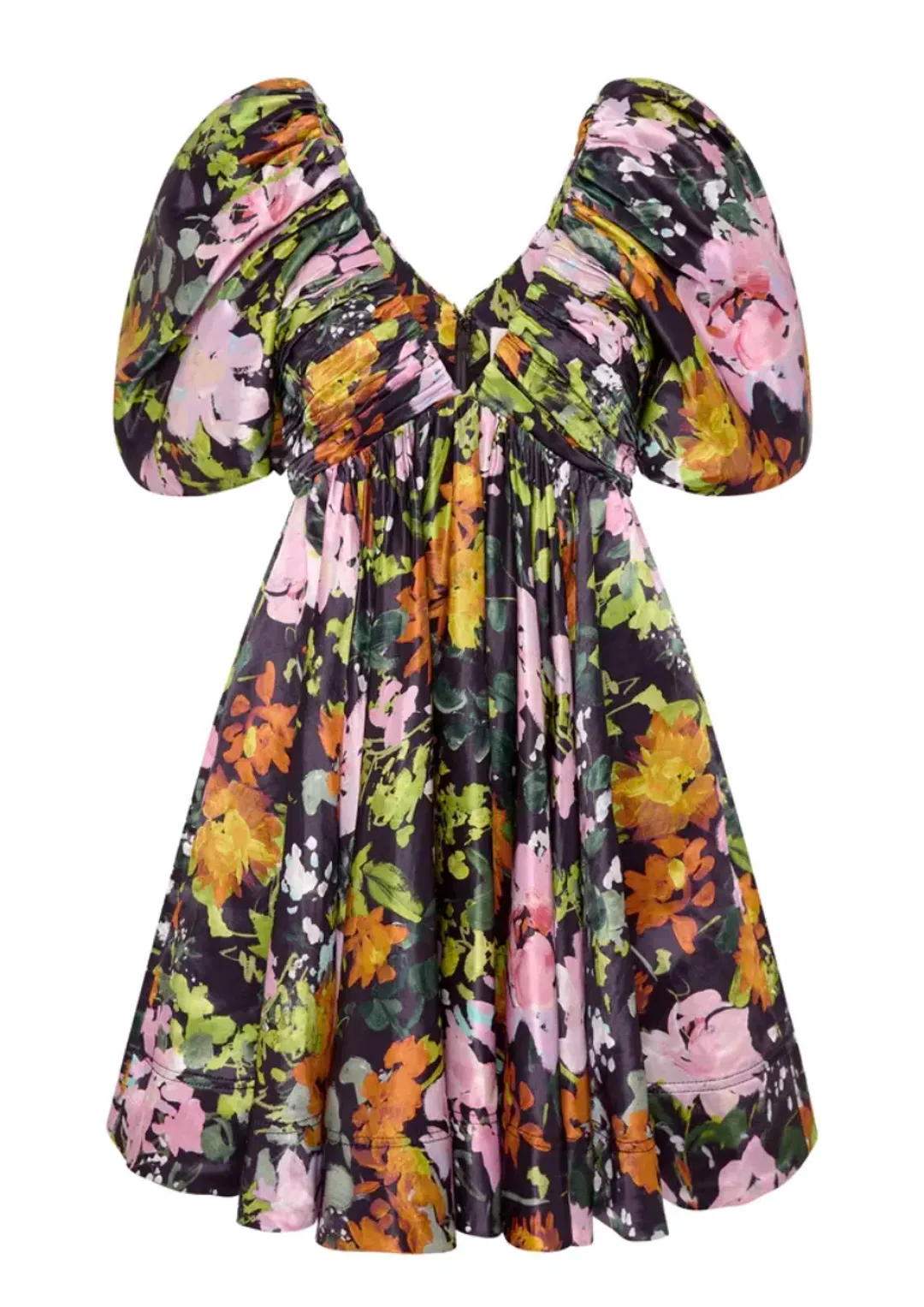 Aje Gabrielle Plunge Mini Dress Midnight Floral Size 10 for rent on The Volte - main image