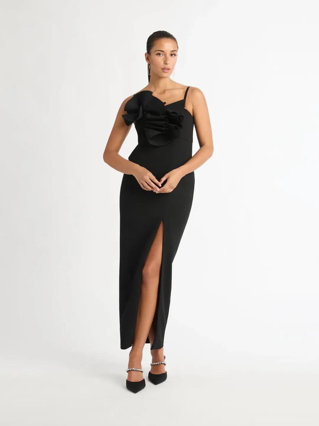 Sheike Origami Maxi Dress Black Size 8 for rent on The Volte - main image
