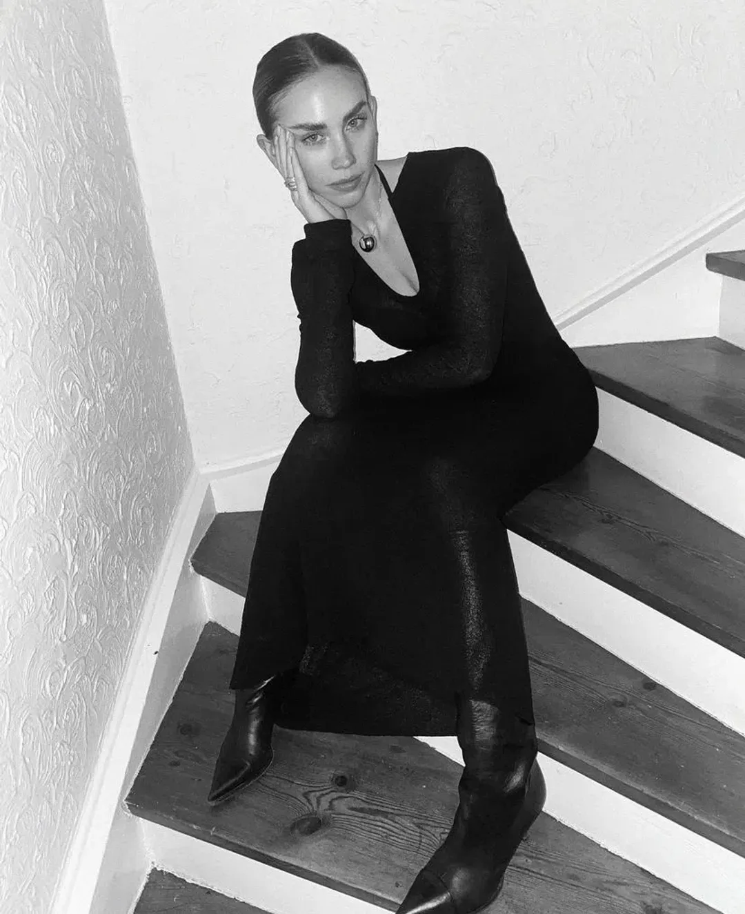 Sir the Label Emmeline Halter Long Sleeve Dress Black Size 1 / AU 8 for rent on The Volte - main image