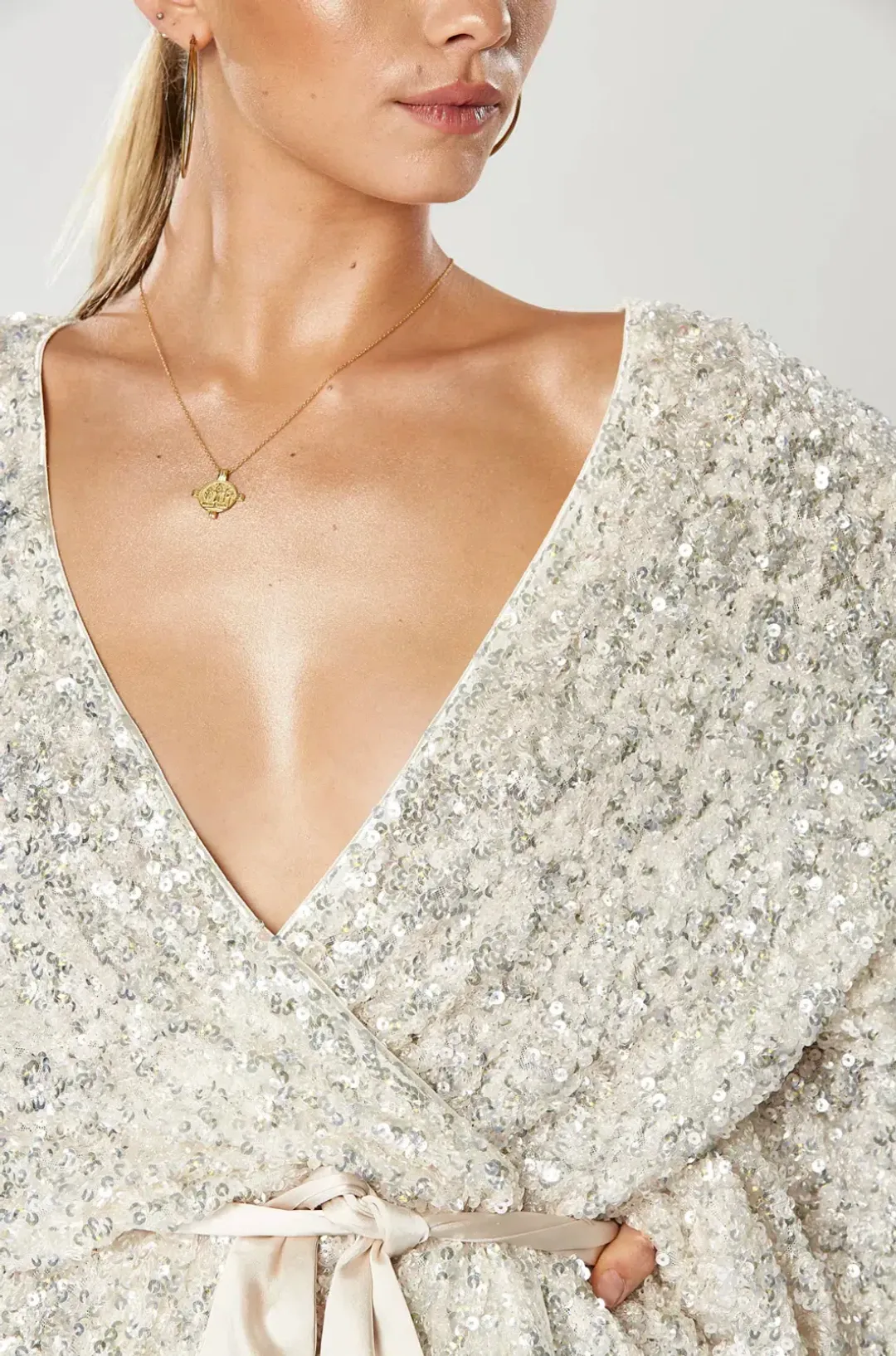 Winona Synergy Dress Silver Champagne Size M/Au 10  for rent on The Volte - main image