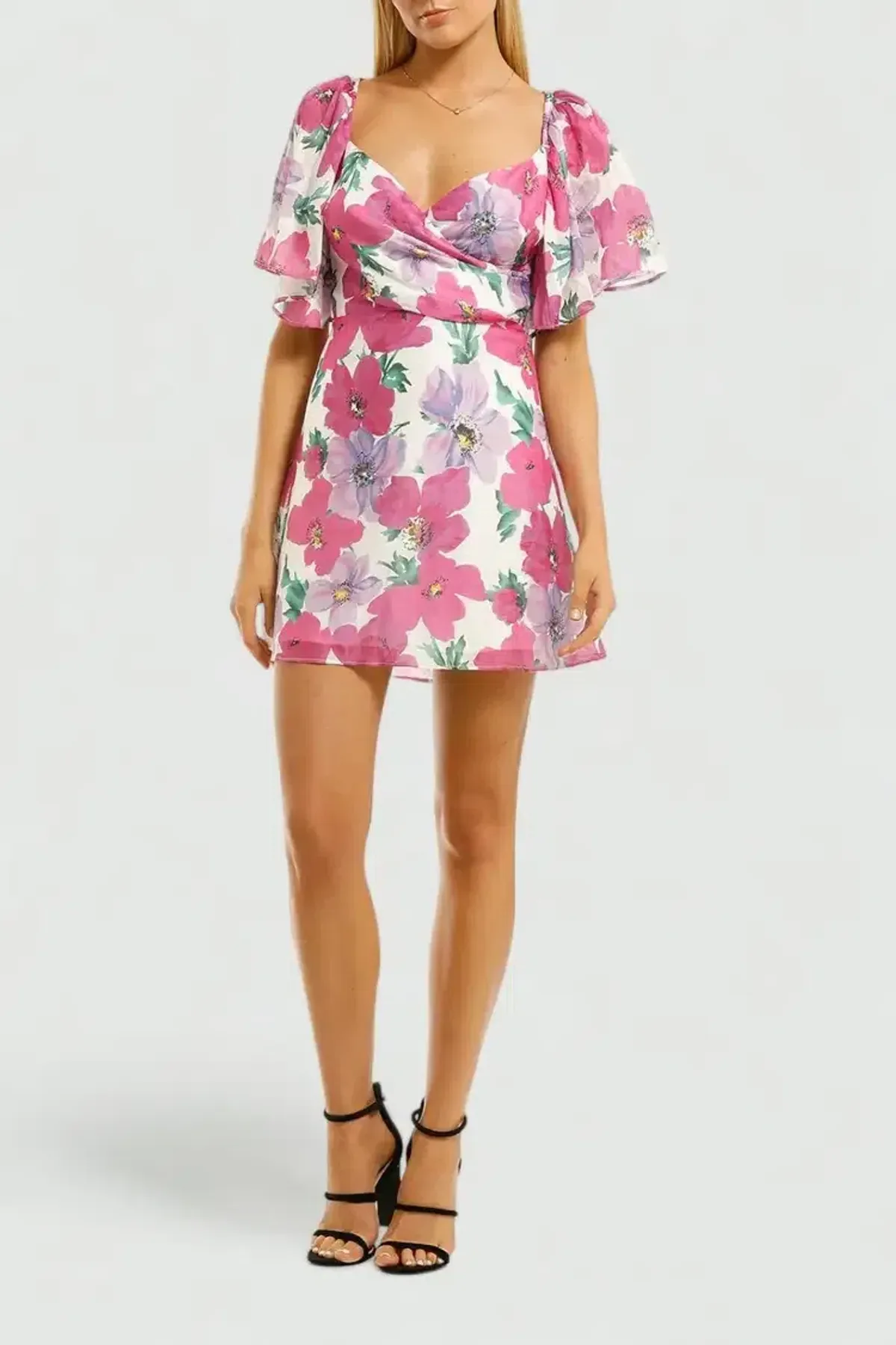 Talulah My Lover Mini Dress Poppy Paradise Multi Pink Print Size 8 for rent on The Volte - main image