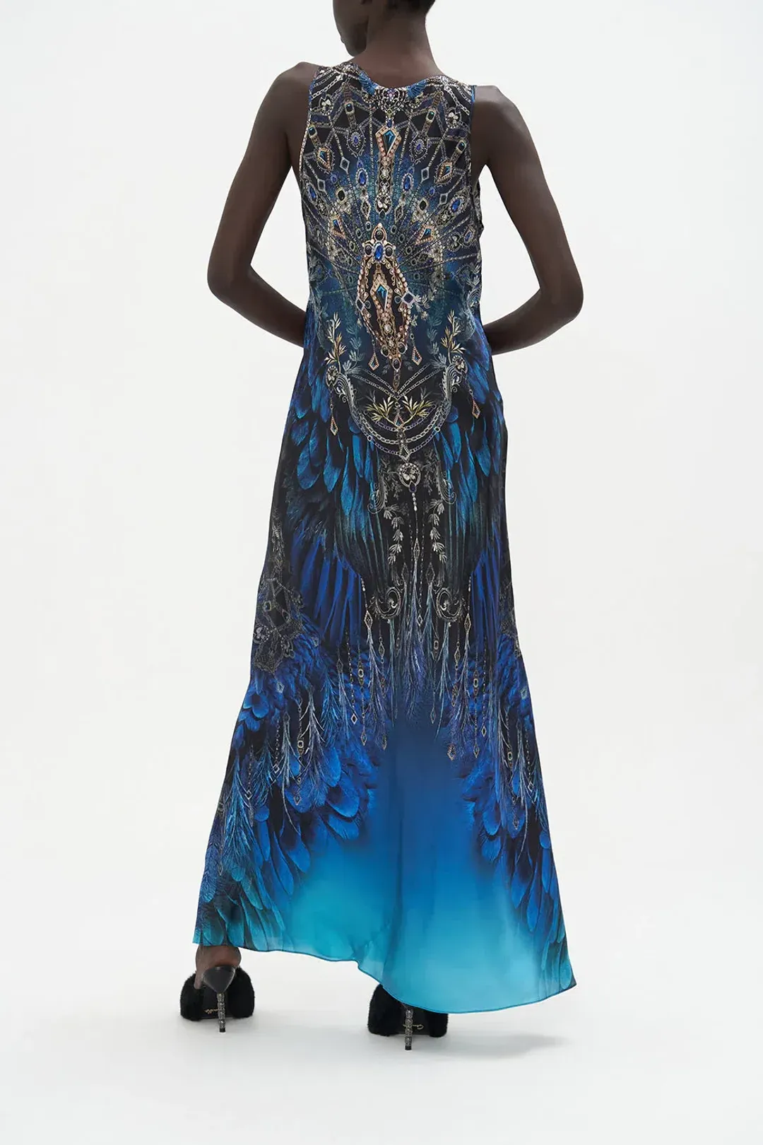 Camilla Ground Control Bias Cut Tank Dress Blue Size 16 for rent on The Volte - main image