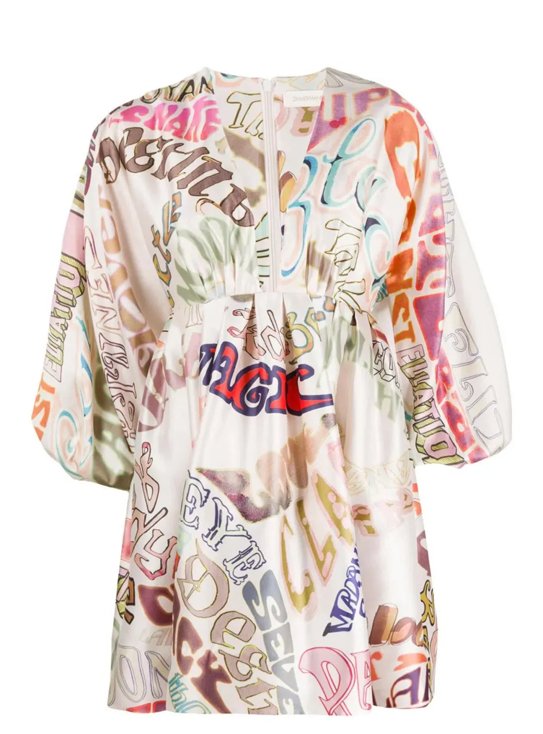 Zimmermann The Ladybeetle Word Mini Dress in Word Print Size 2/Au 12 for rent on The Volte - main image