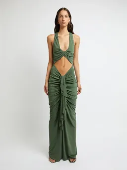 Christopher Esber Vivenda Drape Dress Green Size S/ AU 8 for rent on The Volte - image 1