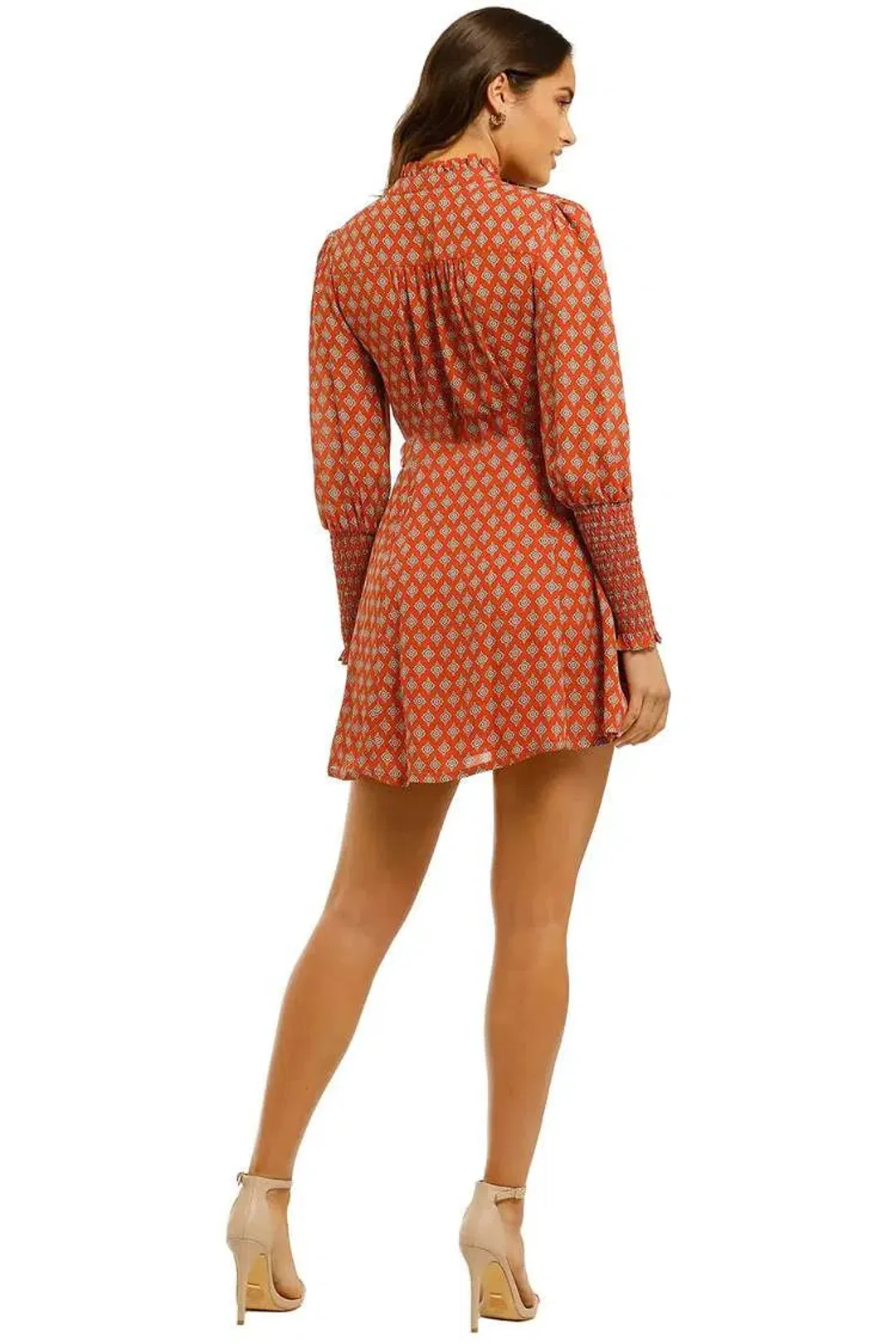 Nicholas  Agadir Dress Marrakech Medallion Saffron Orange Print Size 6 for rent on The Volte - main image