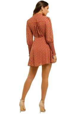 Nicholas  Agadir Dress Marrakech Medallion Saffron Orange Print Size 6 for rent on The Volte - image 3