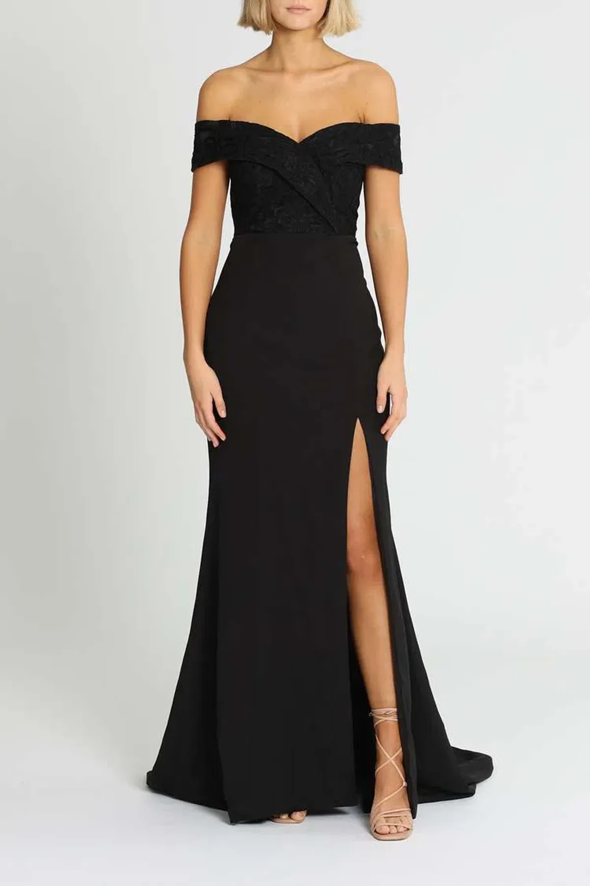 Samantha Rose Gia Lace Bodice Gown Black Size 16 for rent on The Volte - main image