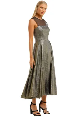Aurelio Costarella  Katrine Noir Dress Gold Size 8 for rent on The Volte - image 2