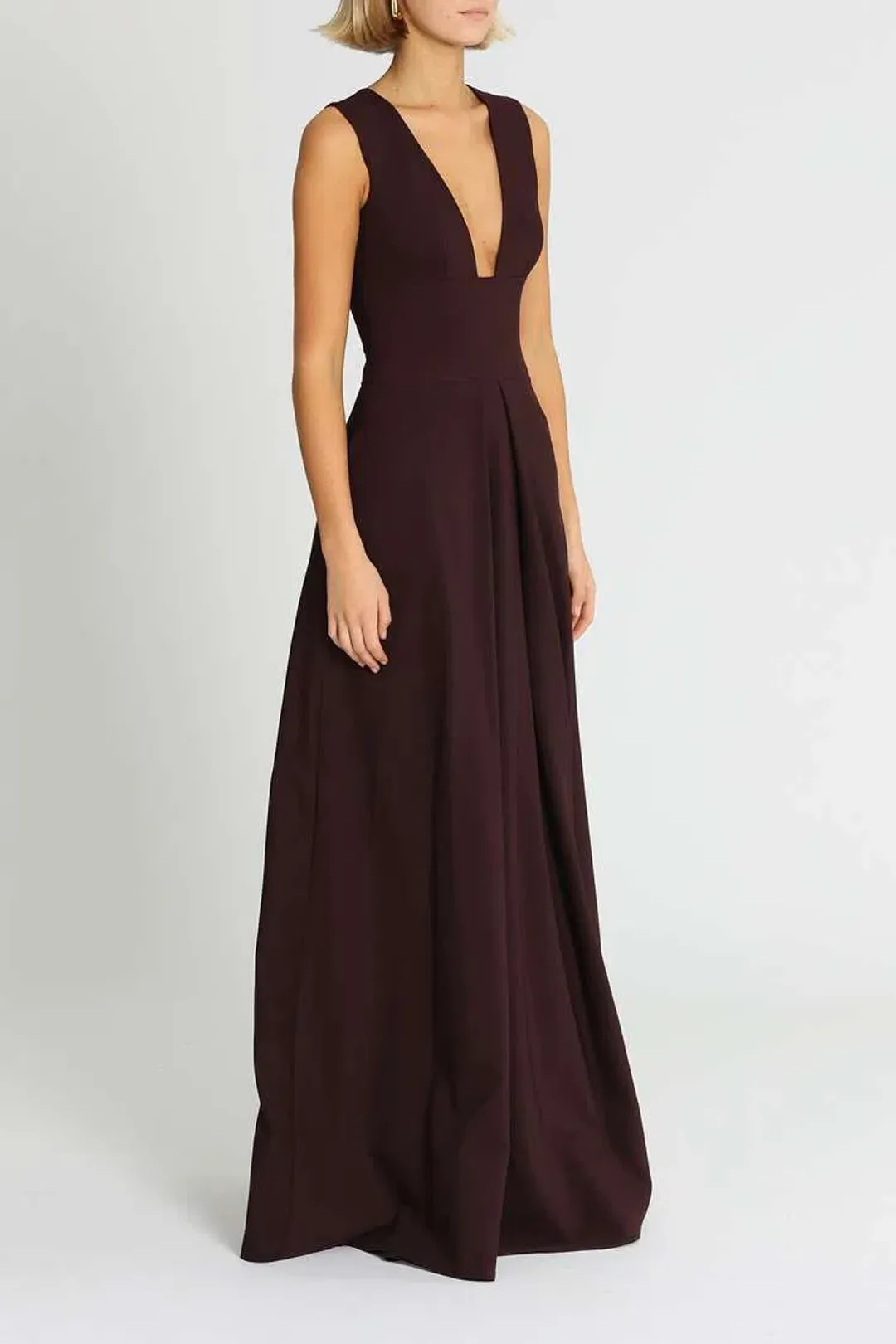 Aurelio Costarella Sandrine Gown Brown Burgundy Size 8 for rent on The Volte - main image