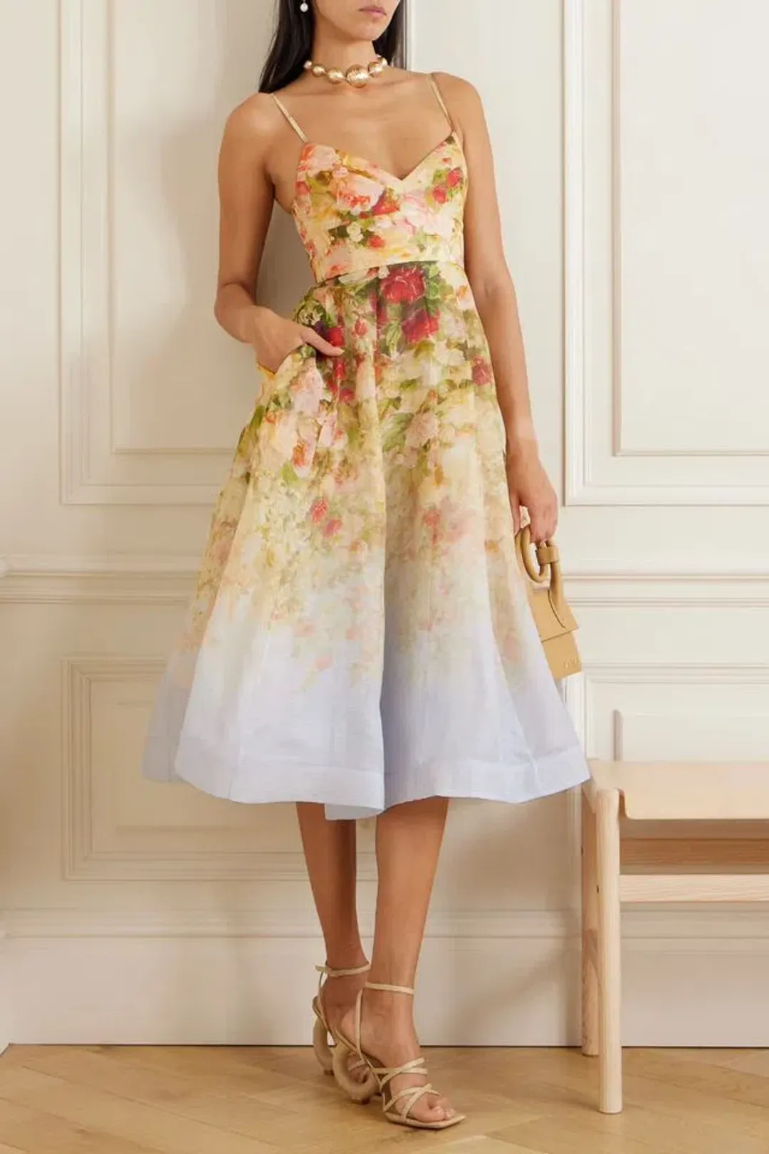 Zimmermann The Luminosity Picnic Dress in Rosy Garden Print Size 8 (1) for rent on The Volte - main image