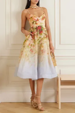 Zimmermann The Luminosity Picnic Dress in Rosy Garden Print Size 8 (1) for rent on The Volte - image 1