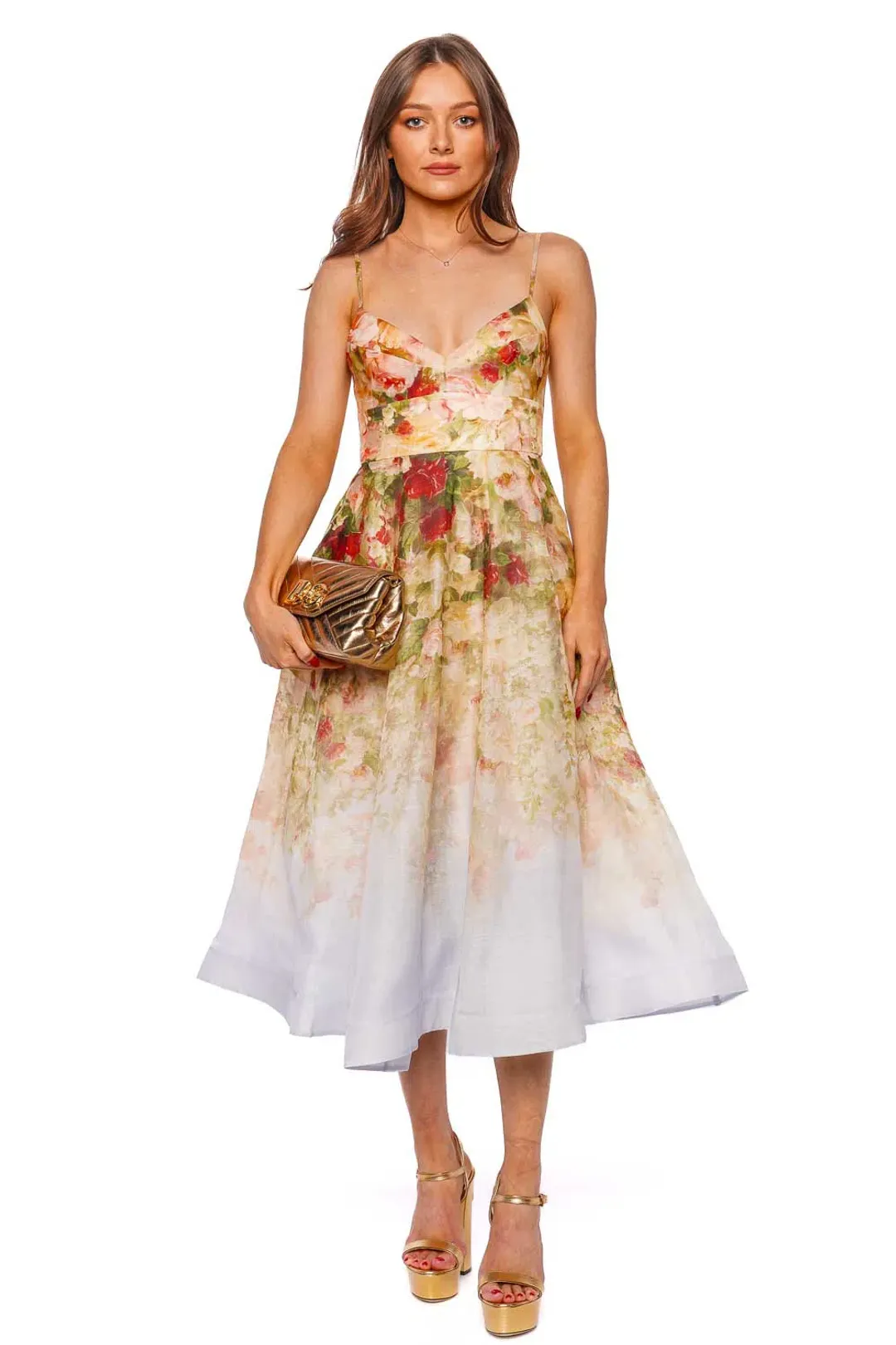 Zimmermann The Luminosity Picnic Dress in Rosy Garden Print Size 1/Au 10 for rent on The Volte - main image