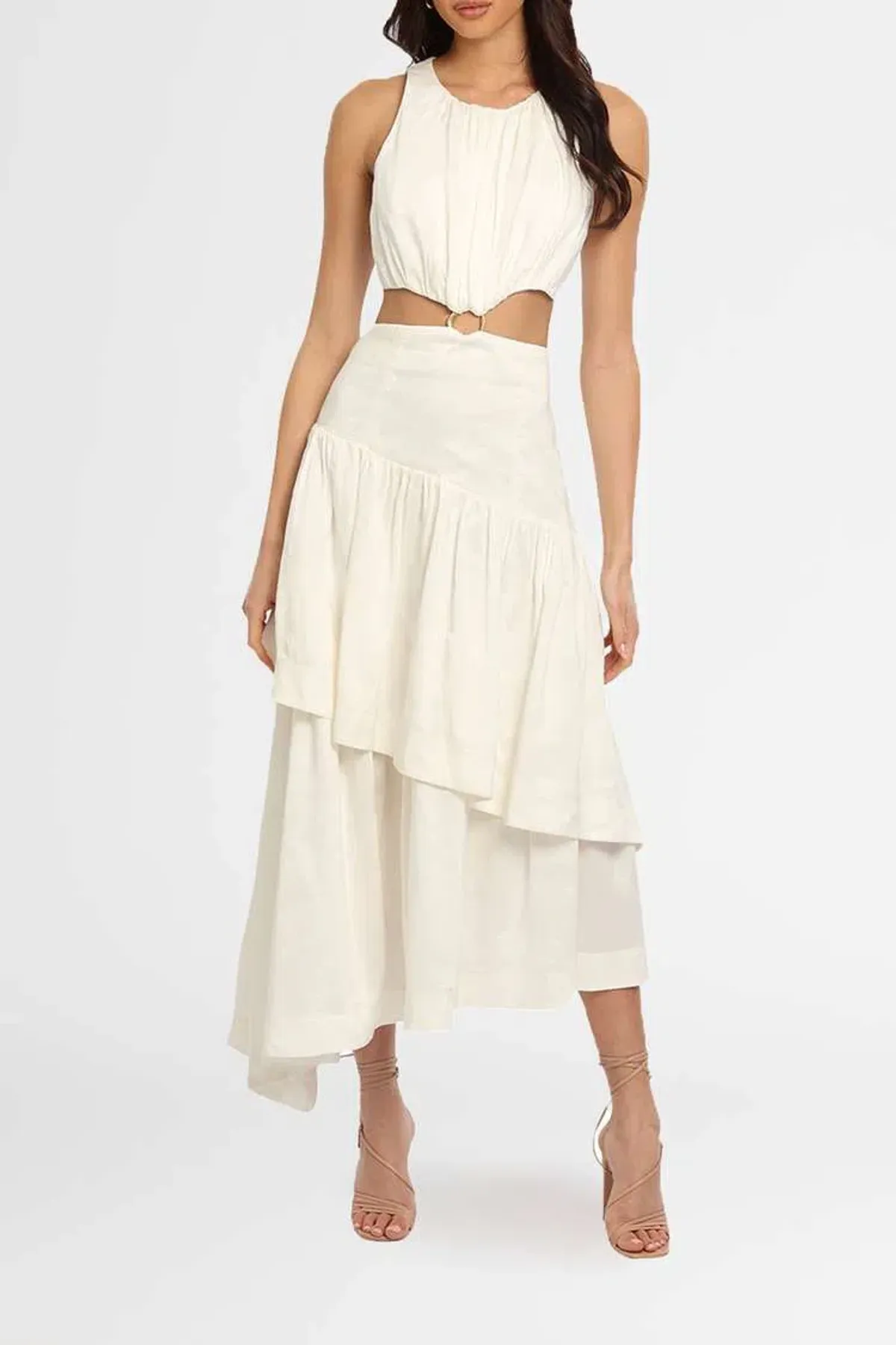 AJE Caliente Midi Dress White Size 12 for rent on The Volte - main image
