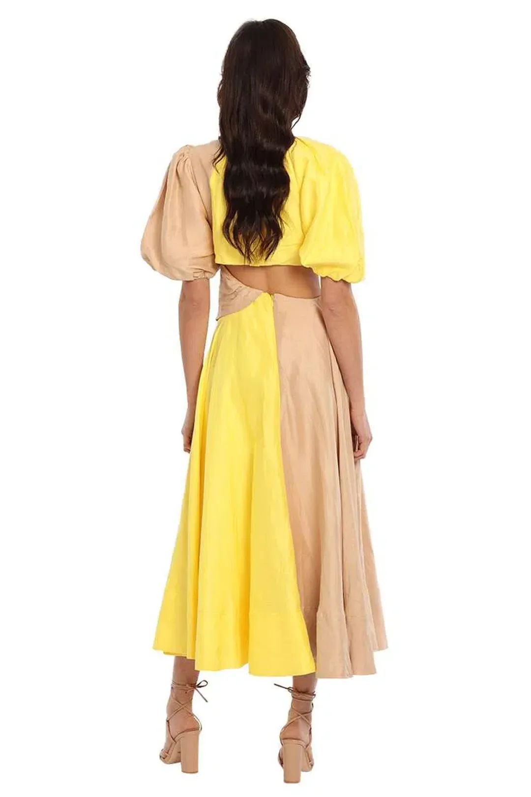 AJE	Caliente Midi Dress Yellow Size 6 for rent on The Volte - main image