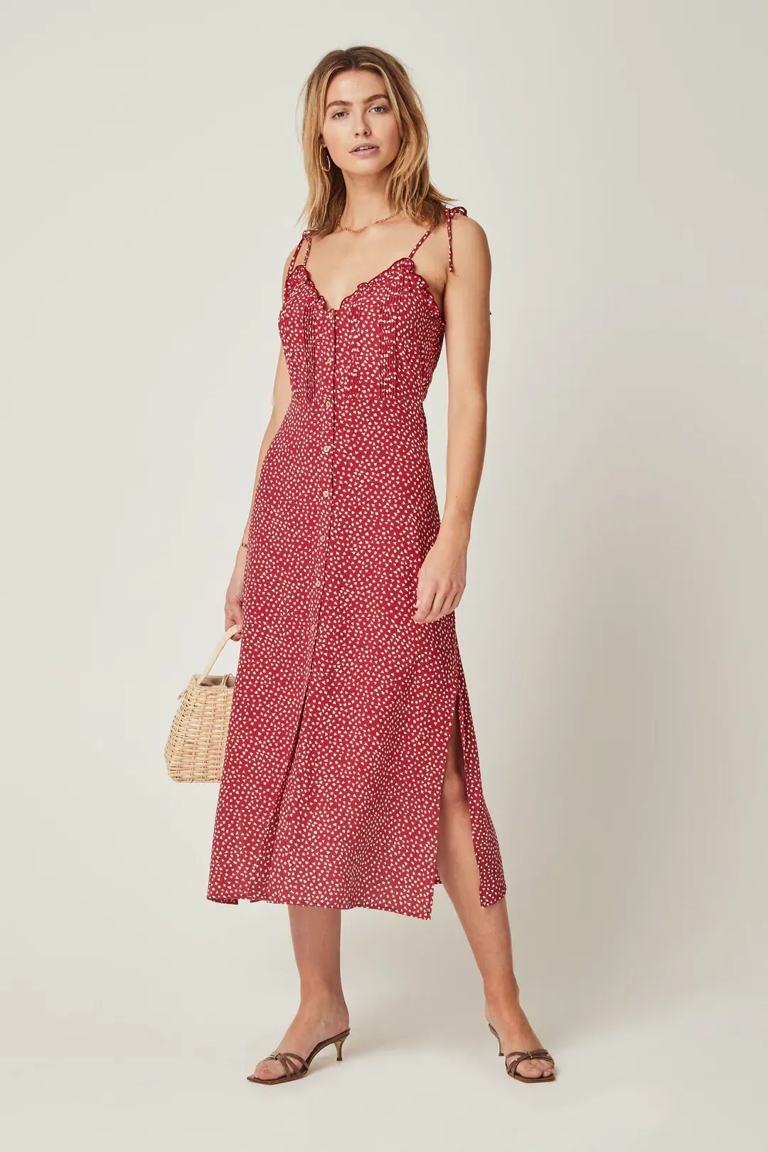 Auguste the Label River Della Midi Dress Red Size 12 for rent on The Volte - main image