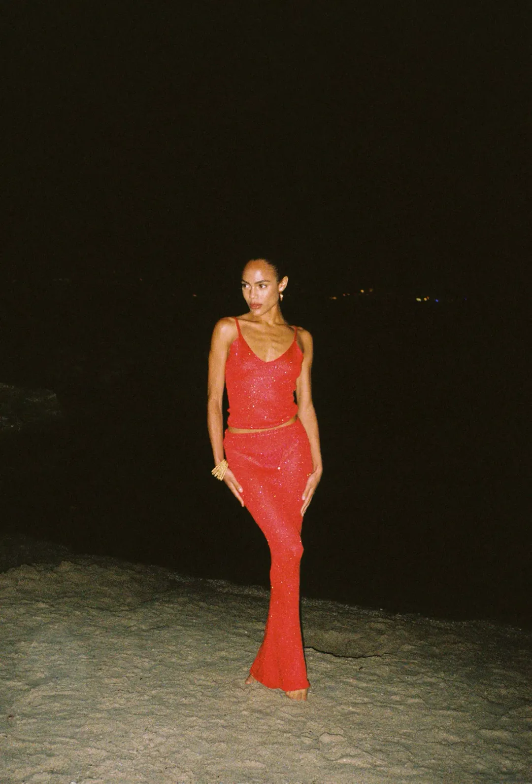 Asta Resort Carolina Camisole and Skirt Set Rossa Sequin Size 6 for rent on The Volte - main image