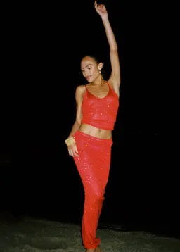 Asta Resort Carolina Camisole and Skirt Set Rossa Sequin Size 6 for rent on The Volte - image 2