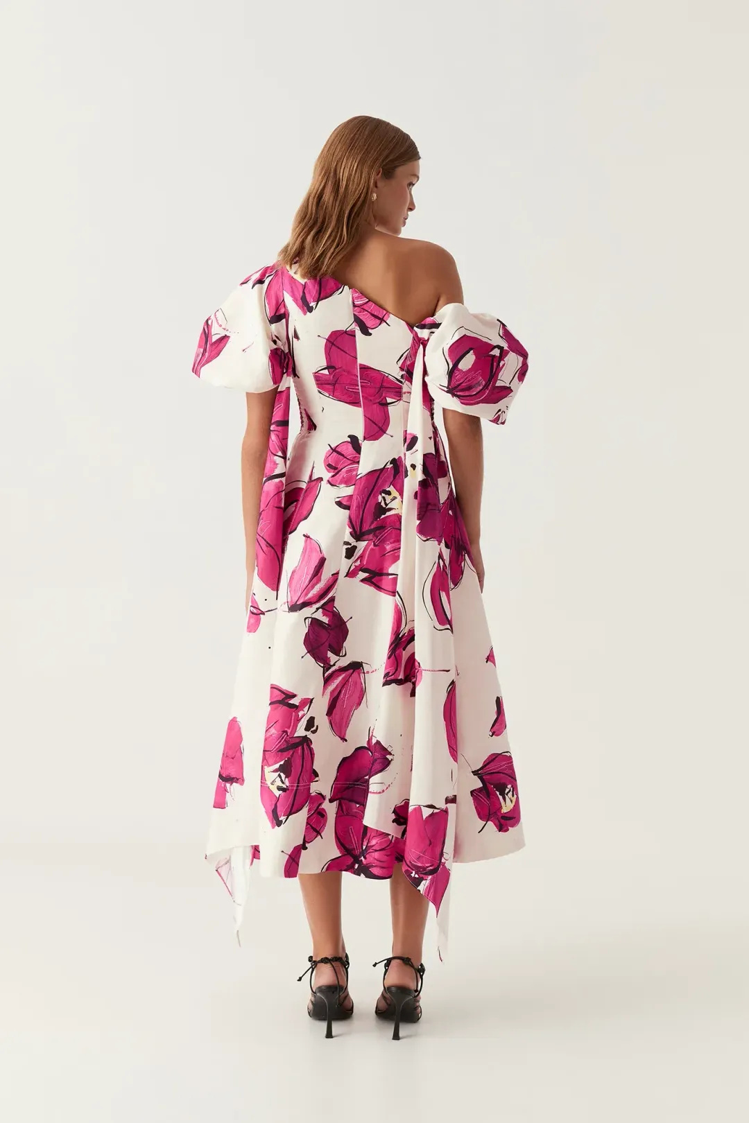 Aje Arista Tulip Sleeve Midi Dress Floral Size 10 for rent on The Volte - main image