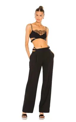 Dion Lee Lace Trimmed Cut Out Bralette Black Size 8 for rent on The Volte - image 1