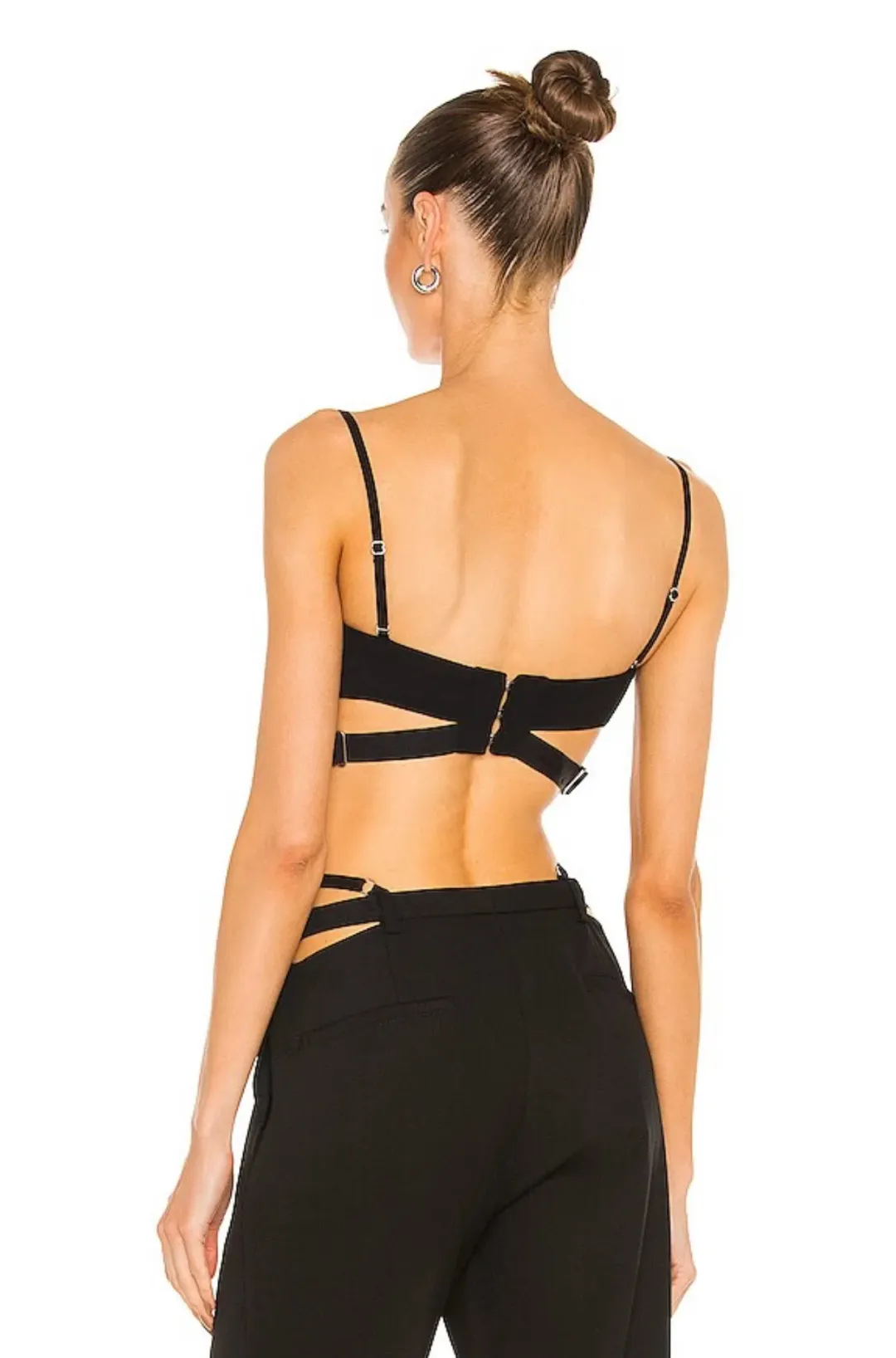 Dion Lee Lace Trimmed Cut Out Bralette Black Size 8 for rent on The Volte - main image
