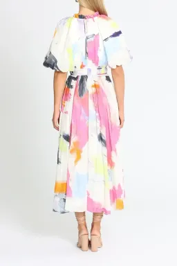 Aje Elysium Blouson Midi Dress Multi Size 8 for rent on The Volte - image 3