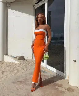 Bianca & Bridgett Ashley  Dress  Orange Size 6 for rent on The Volte - image 4