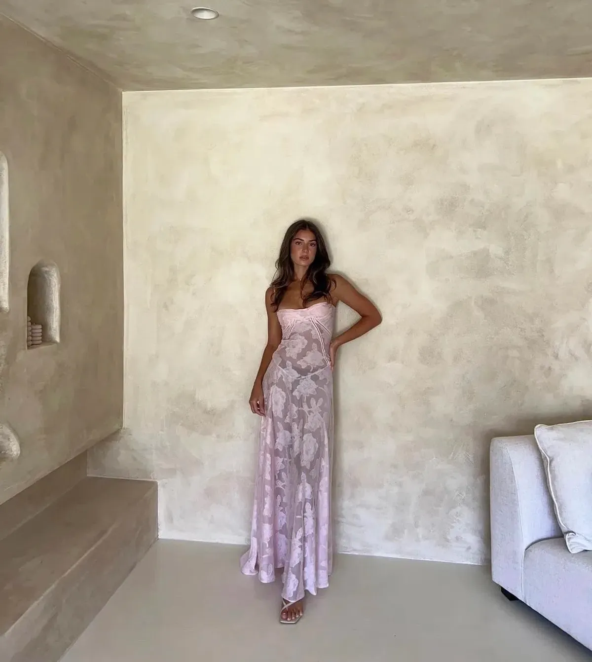 House of CB Seren Dress Pink Size 10 for rent on The Volte - main image