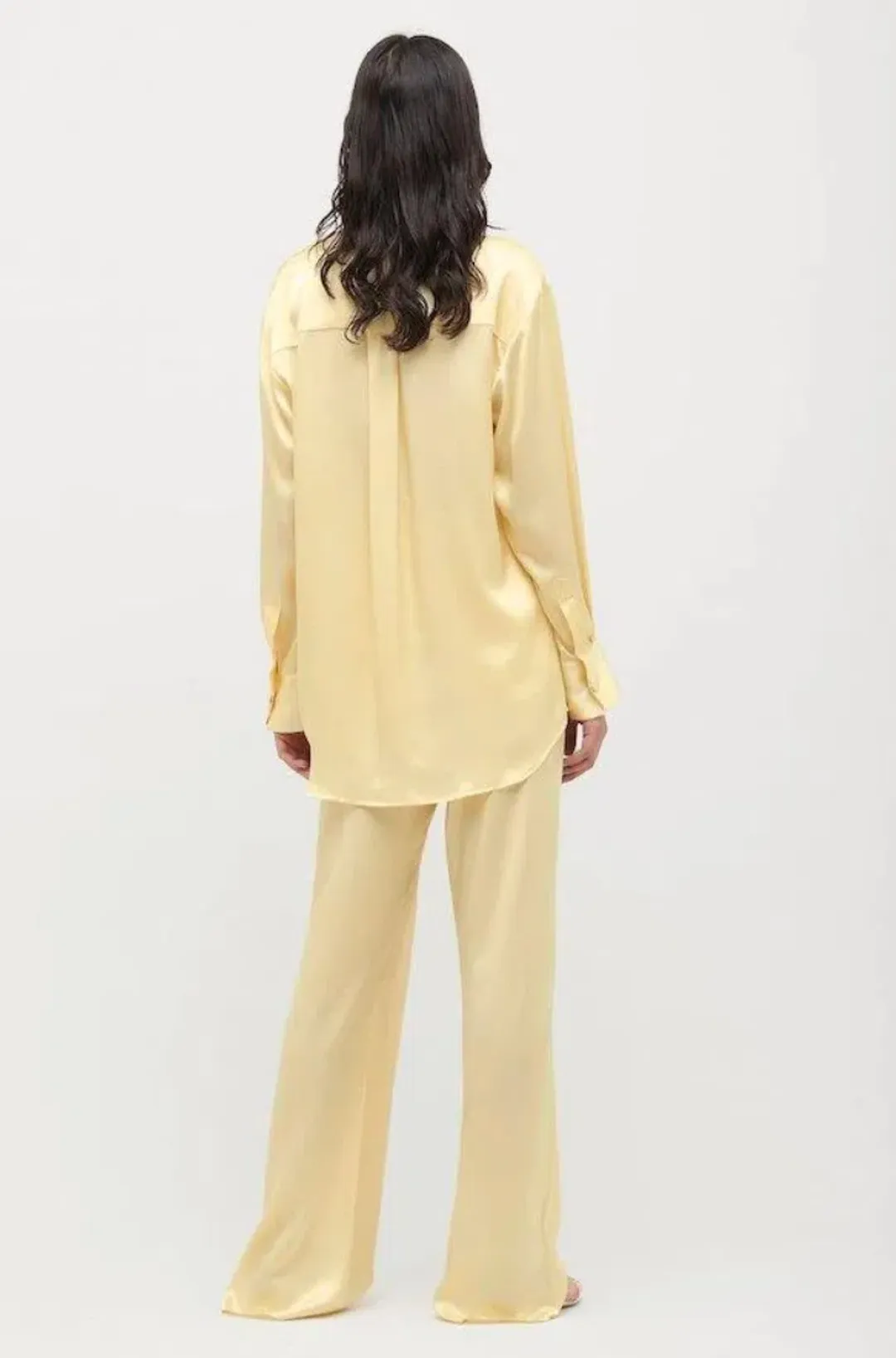 Michael Lo Sordo Relaxed Silk Blazer Pale Yellow Size 8 for rent on The Volte - main image