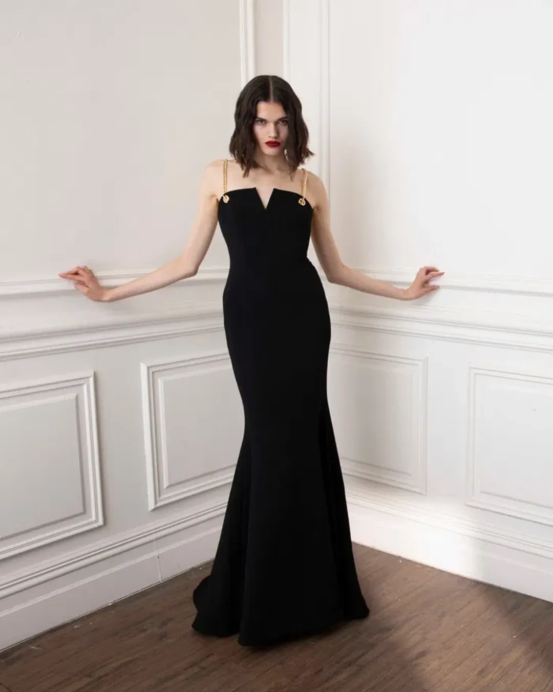 Rebecca Vallance Iman Gown Black Size 14 for rent on The Volte - main image
