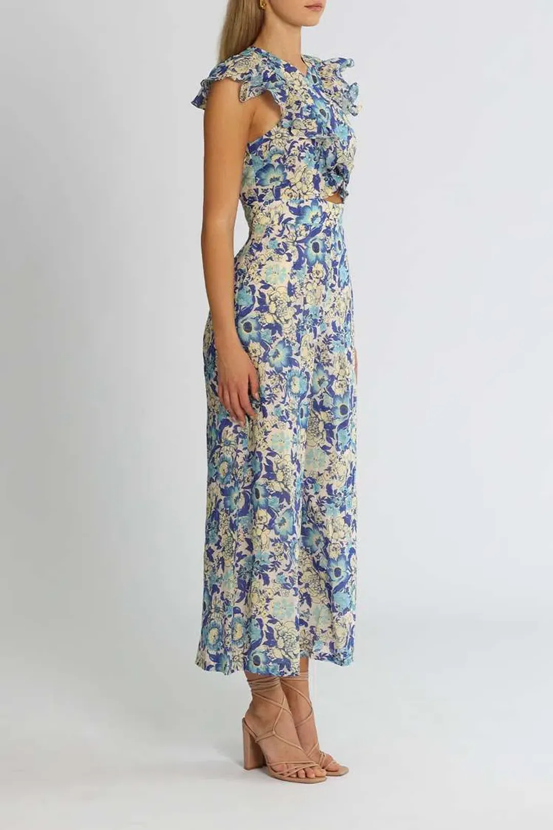 Alice McCall Frida Jumpsuit Sapphire Blue Print Size 12 for rent on The Volte - main image