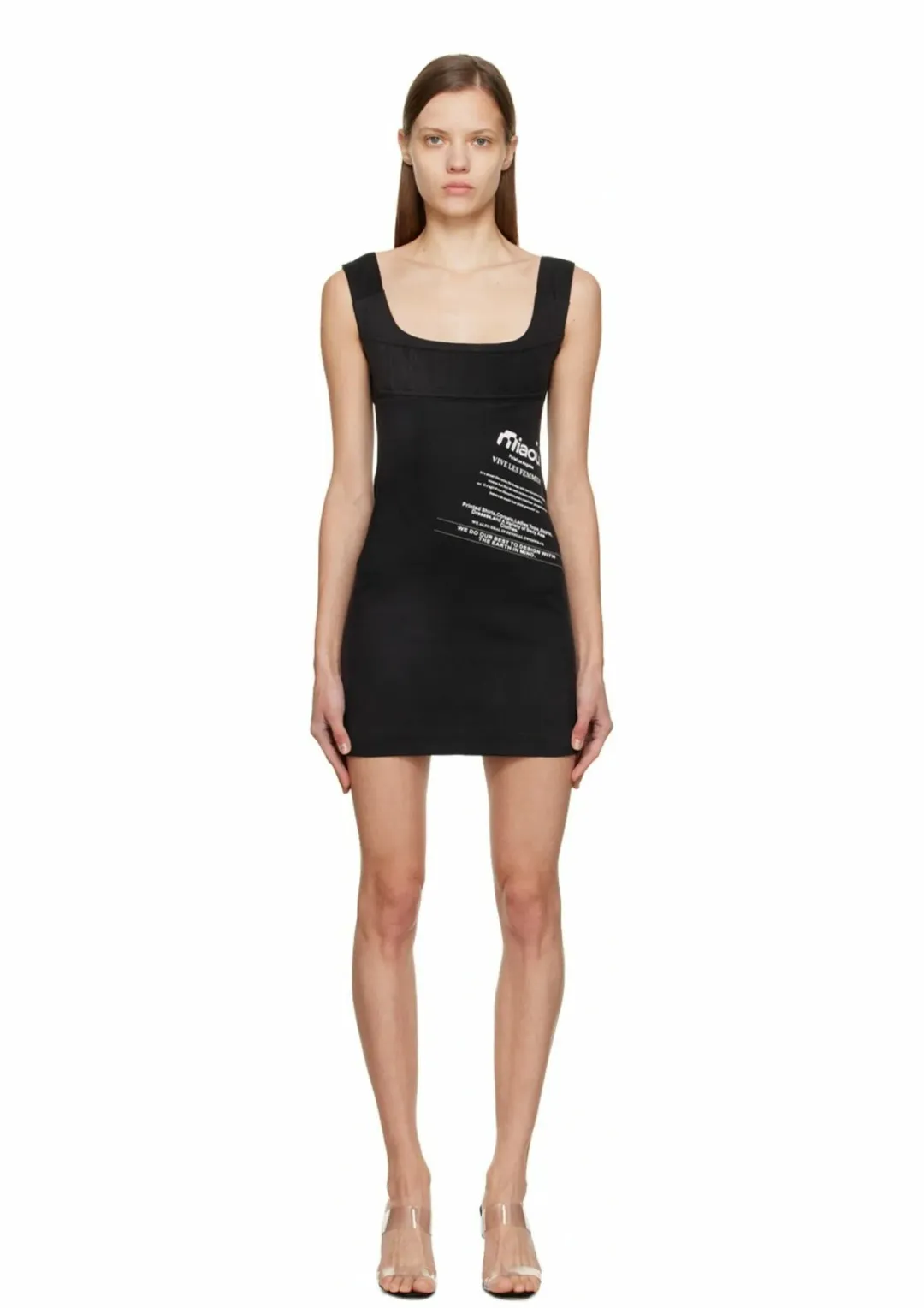 Miaou Missed Connections Dress Black Print Size 8 for rent on The Volte - main image